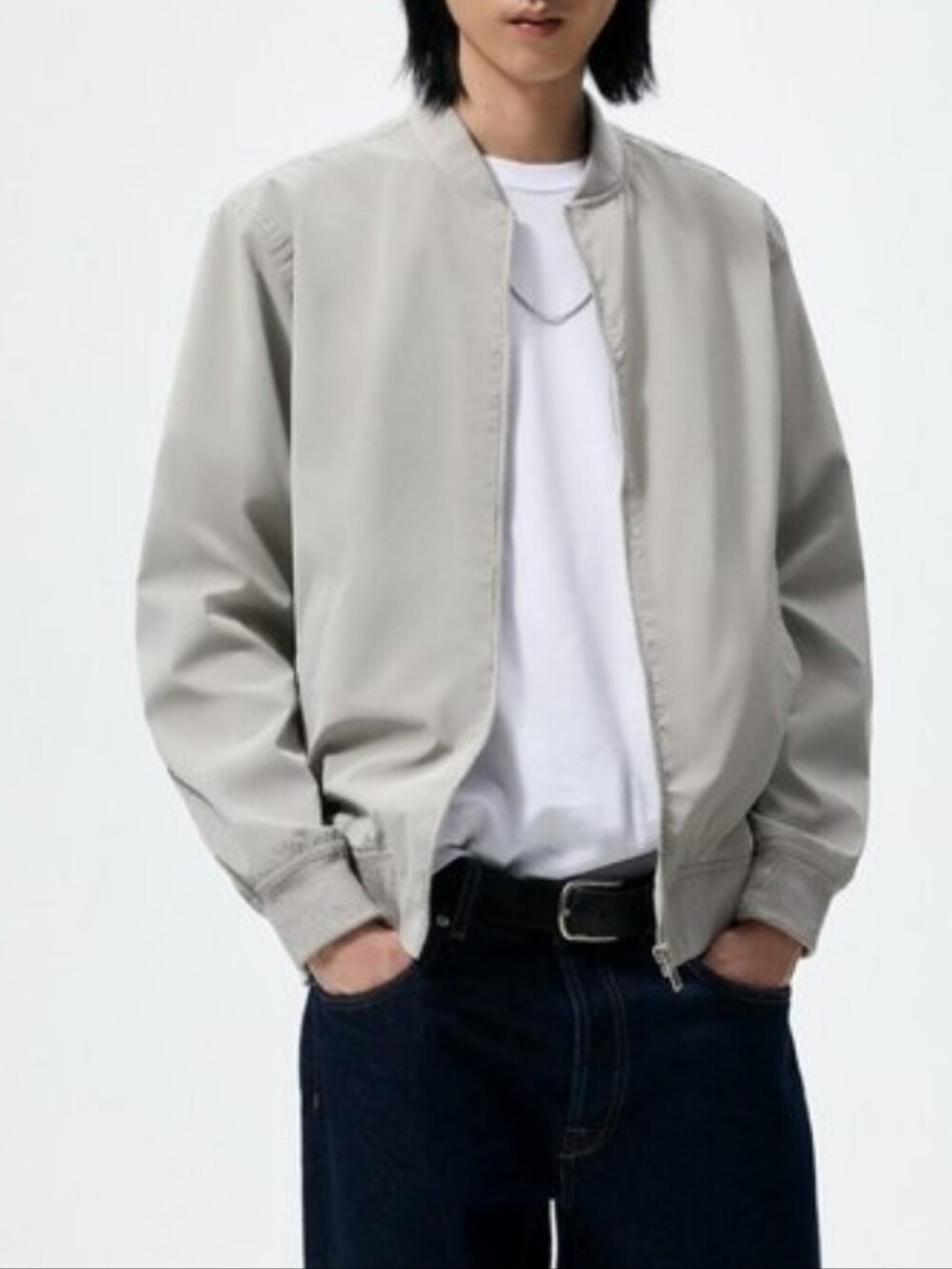 Bomber Jacket Light Gray Zara Men's